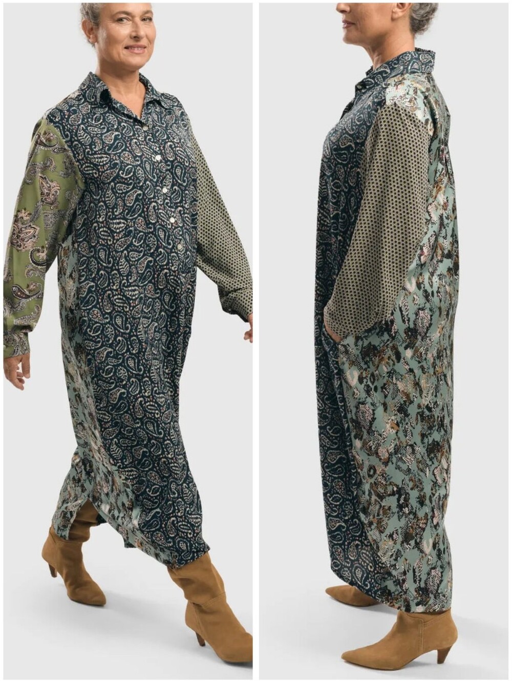 Alembika Paisley Shirt Dress Size 4 US size L / XL Oversize NEW $324